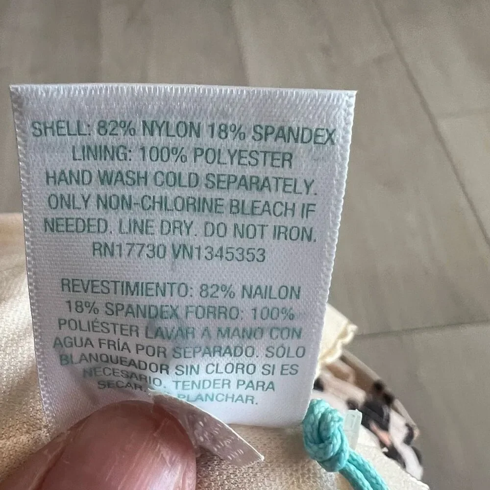 kona Sol Cheetah Print Medium Coverage One Piece Swim Suit Size L - Picture 6 of 6